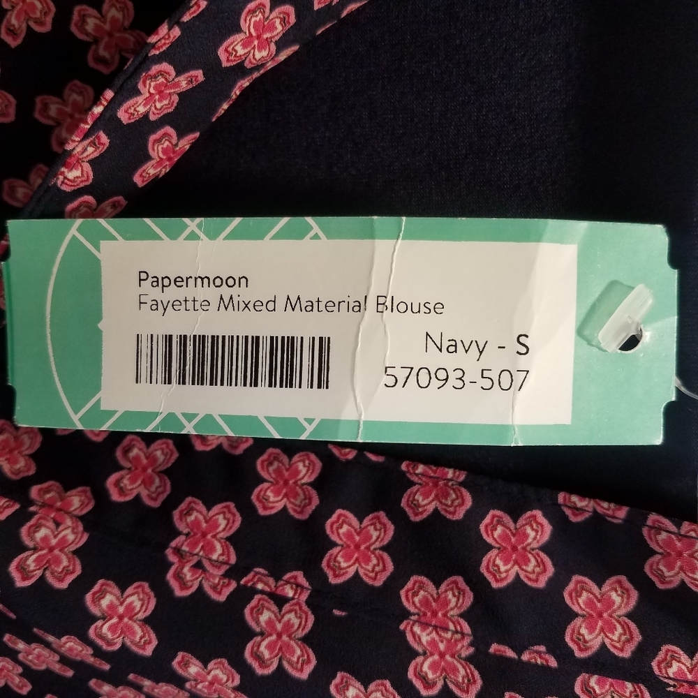 Papermoon Stitch Fix Women's Size Small Blouse Top Shirt Sleeveless Navy Blue - Picture 7 of 8